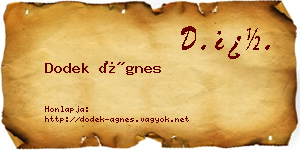 Dodek Ágnes névjegykártya
