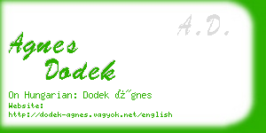 agnes dodek business card